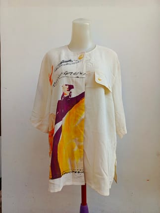 Kemeja blouse Roman fleuve