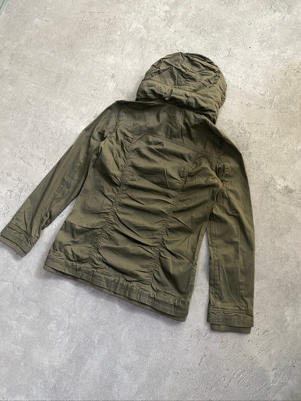 Y2K Ozoc Japan Shirring Zip Up Jacket M-65 Jacket, foto 7