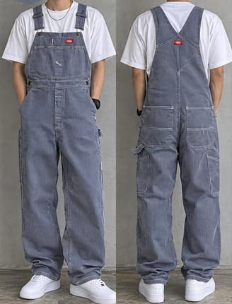 DICKIES Hickory Stripe Bib Overall Original Vintage size L