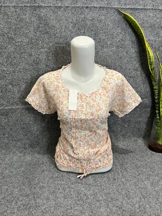 PL blouse wanita lengan pendek- soft orange 1pc