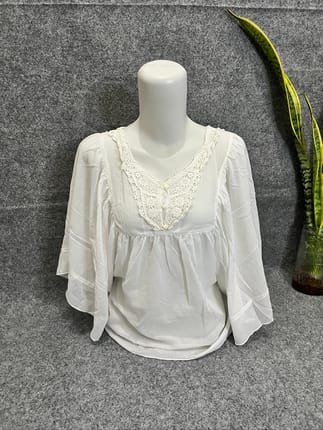 PL blouse model batwing- putih lace 1pc