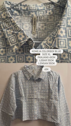 PRELOVED - Colorbox Kemeja Biru Bunga
