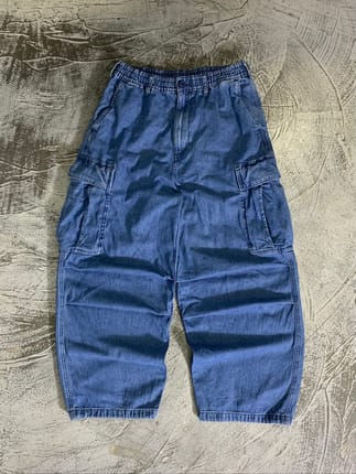 GU SUPERWIDE CARGO DENIM PANTS