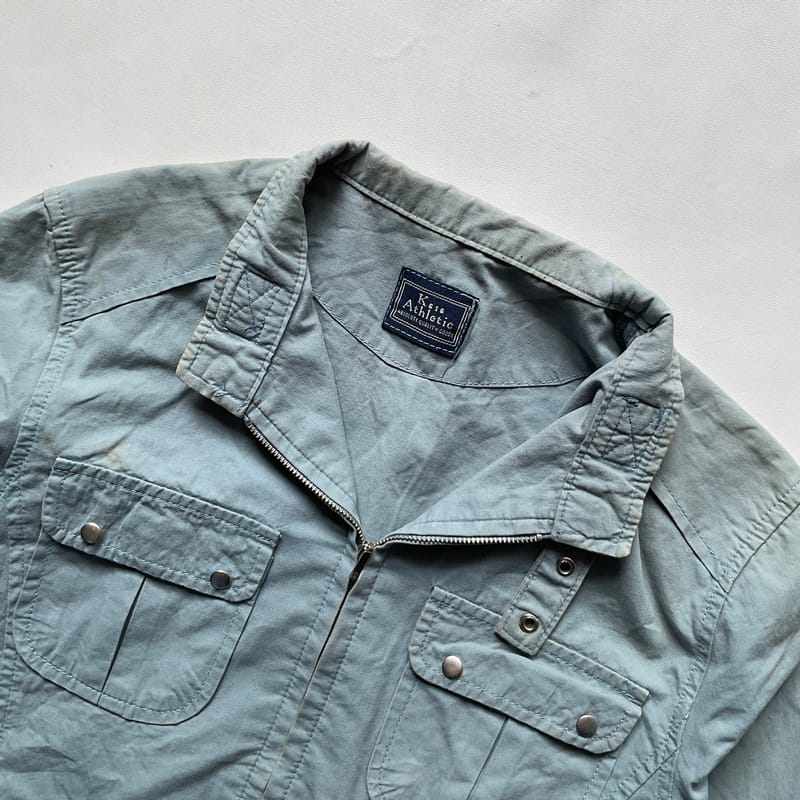 Pastel Blue Athletic Biker Jacket, foto 3
