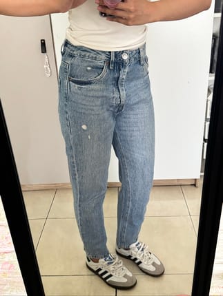 high waist slim straight jeans