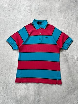 Y2K Hammer Two Tone Striped Polo Shirt