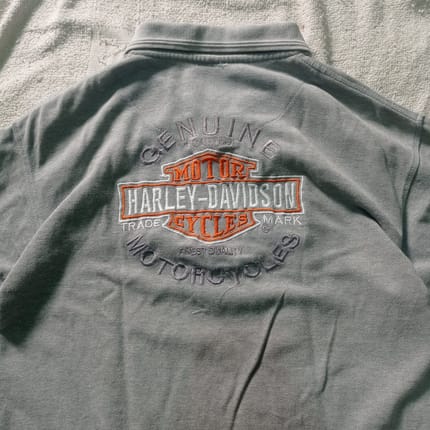 Polo shirt Harley Davidson abu y2k