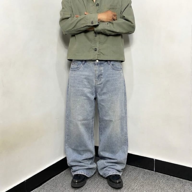 Ggsing baggy blue washed jeans, foto 5