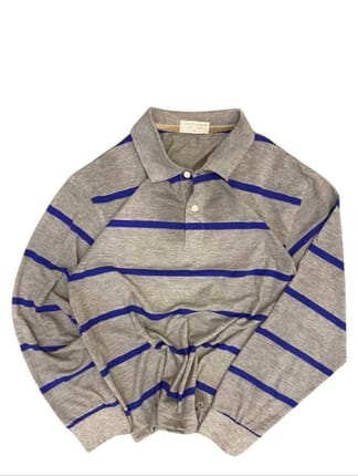 GIORDANO STRIPE BOXY POLO RUGBY LONGSLEEVE