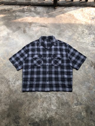 GU Open Collar Boxy Checked Shirt | HalfSlv