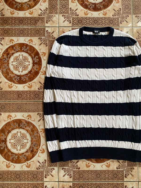 UNIQLO Nautical Striped Cable Knit Sweater., foto 3