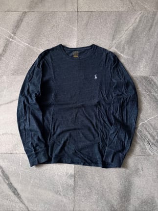 Longsleeve Kaos Panjang polo Ralph Lauren Navy Original