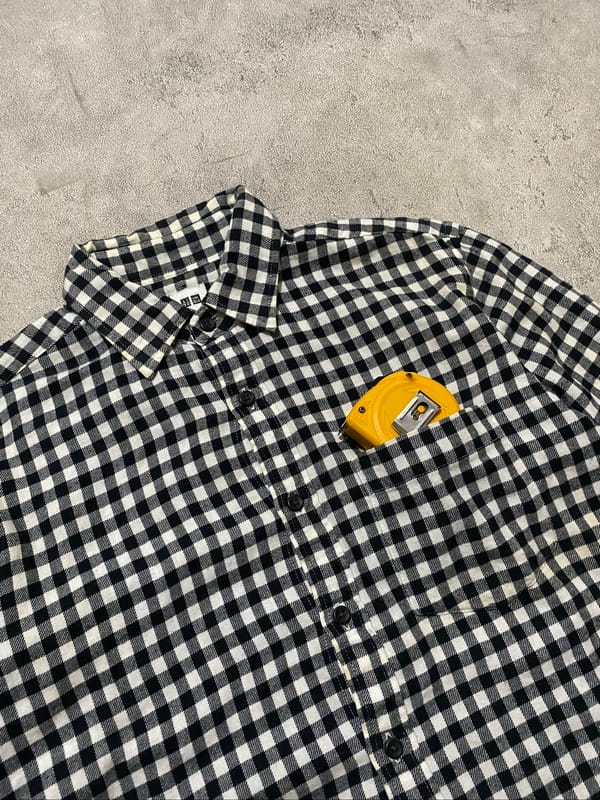 Uniqlo Flannel Gingham Black White, foto 2