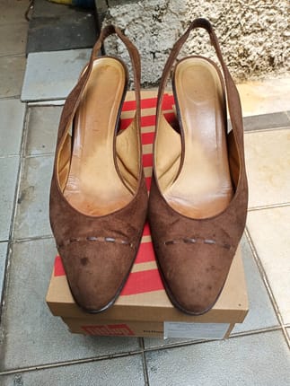 Gucci ladies brown suede leather shoes no 39,5