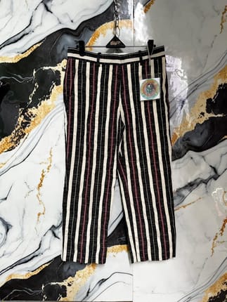 Isabel marant etoile woman  striped cropped pants black  whi