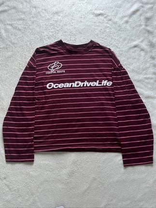 Burgundy striped long sleeve