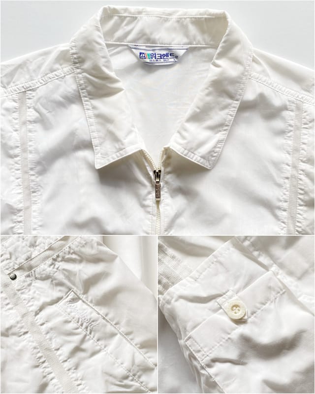 Weekend 90s White Harrington Casual Work Jacket, foto 6