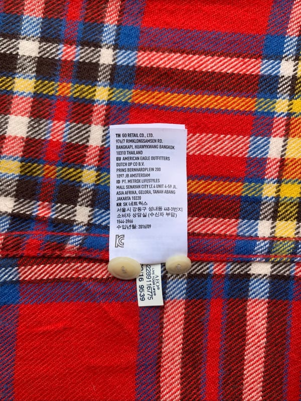 american eagle double pocket plaid flannel shirt., foto 8