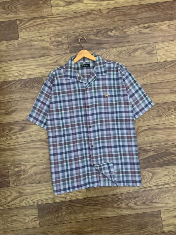 Kemeja GOLDEN BEAR Branded Gingham Short Sleeve, foto 2