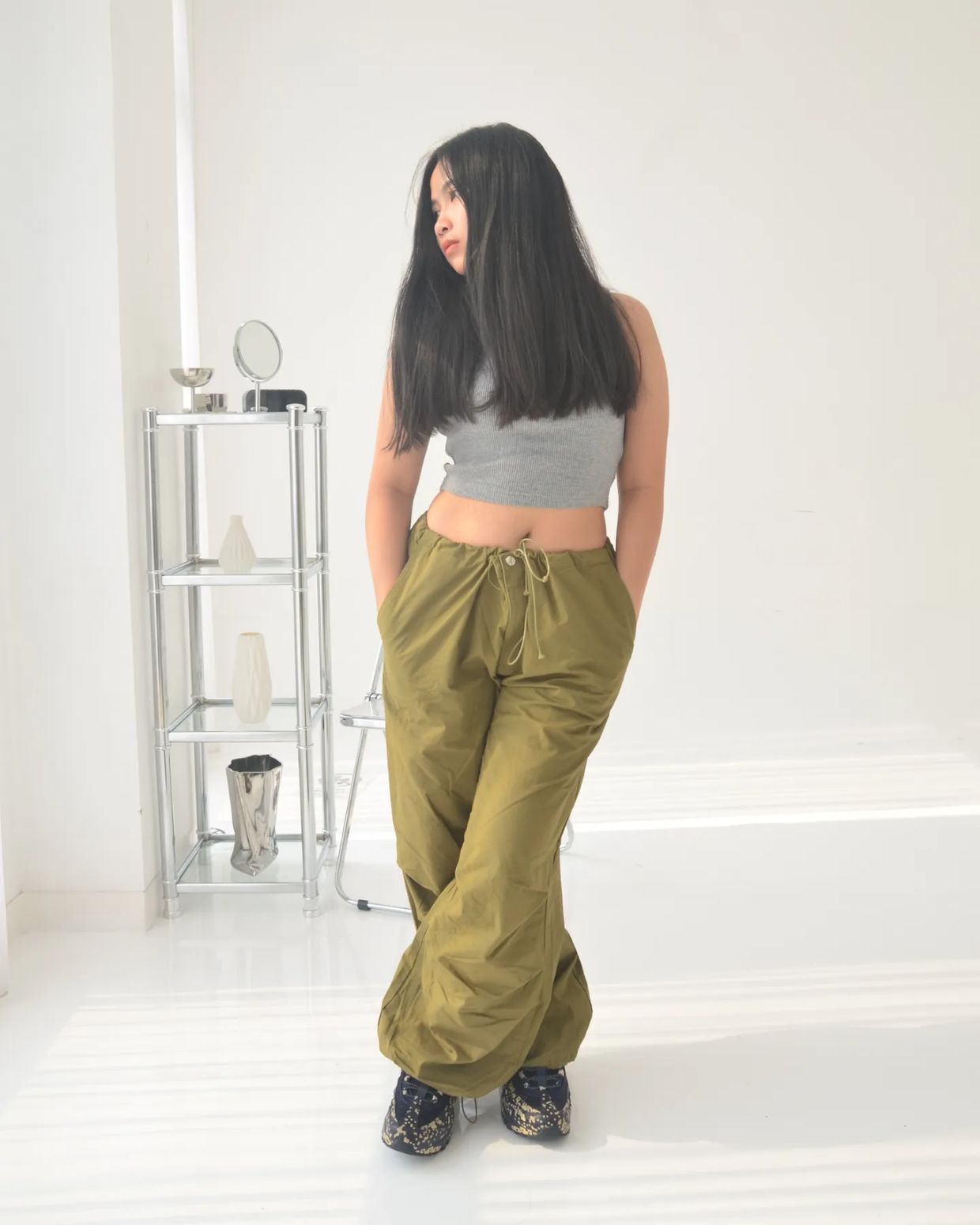 Gorpcore Skater Casual pants Pria green, foto 2