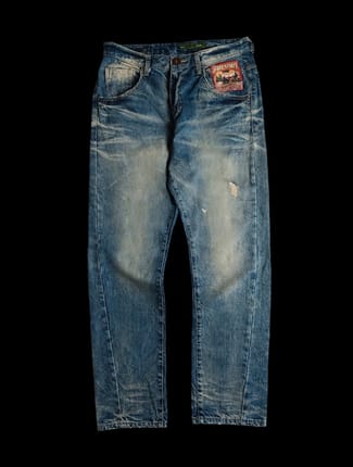Celana jeans Jeep fading with patches slim fit