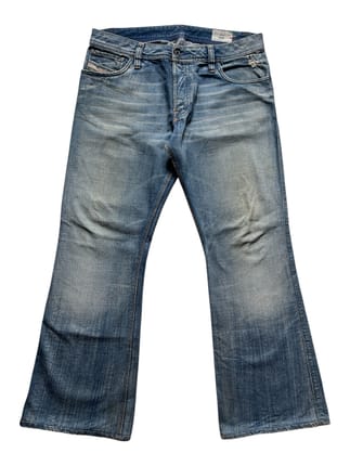 Diesel Industry Zaf Mudwash Blue Flared Jeans