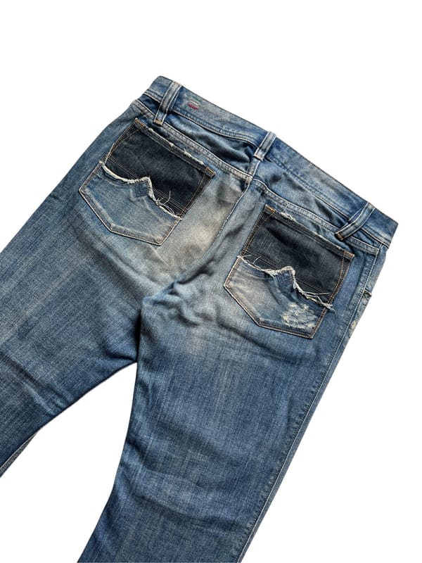 Diesel Industry Zaf Mudwash Blue Flared Jeans, foto 7