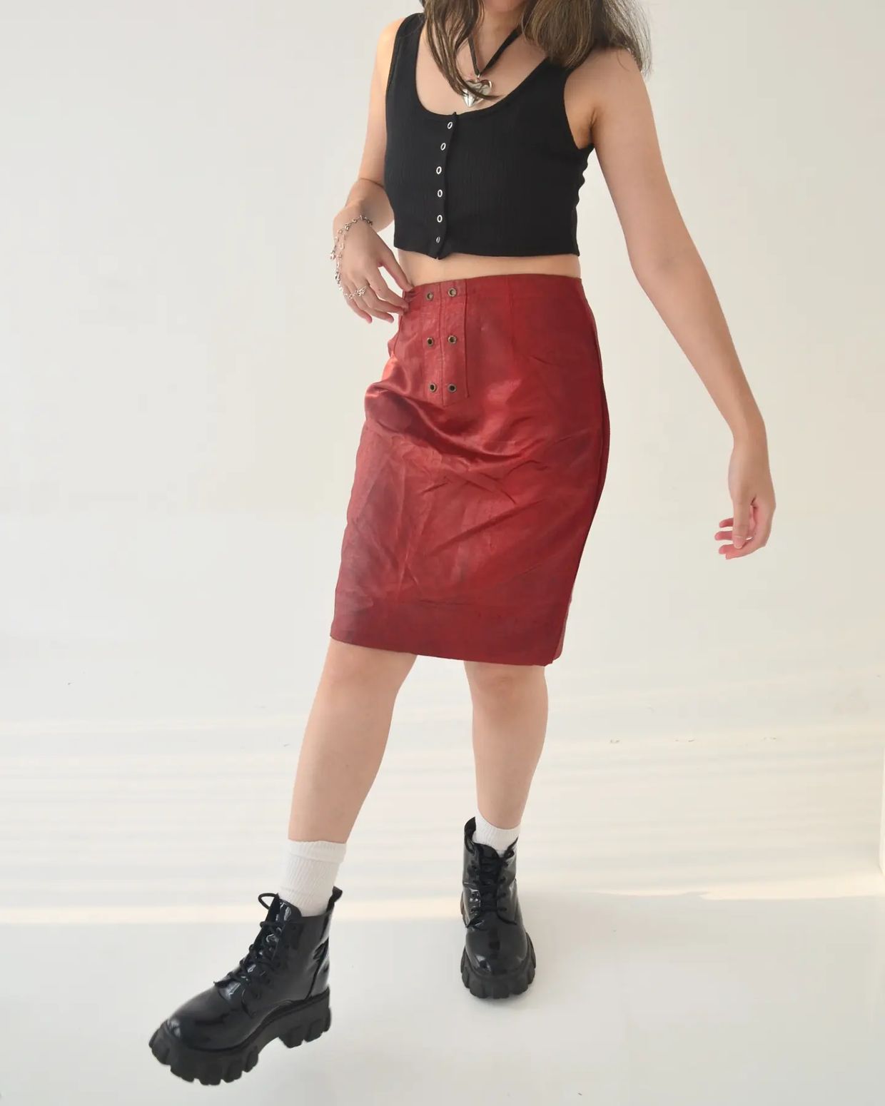 Y2K Skirt Wanita red