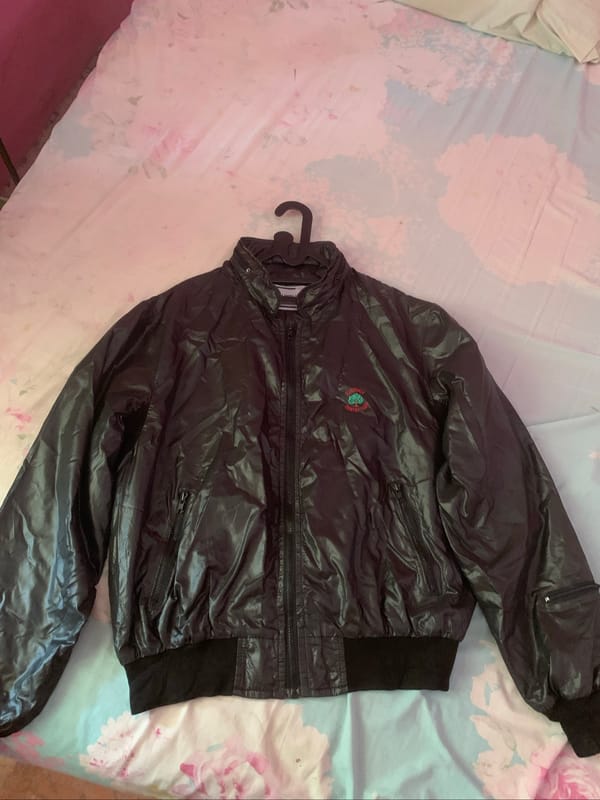 bomber jacket black nylon parasut, foto 7