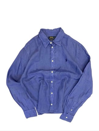 RALPH LAUREN SMALL PONNY LINEN BOXY SHIRT