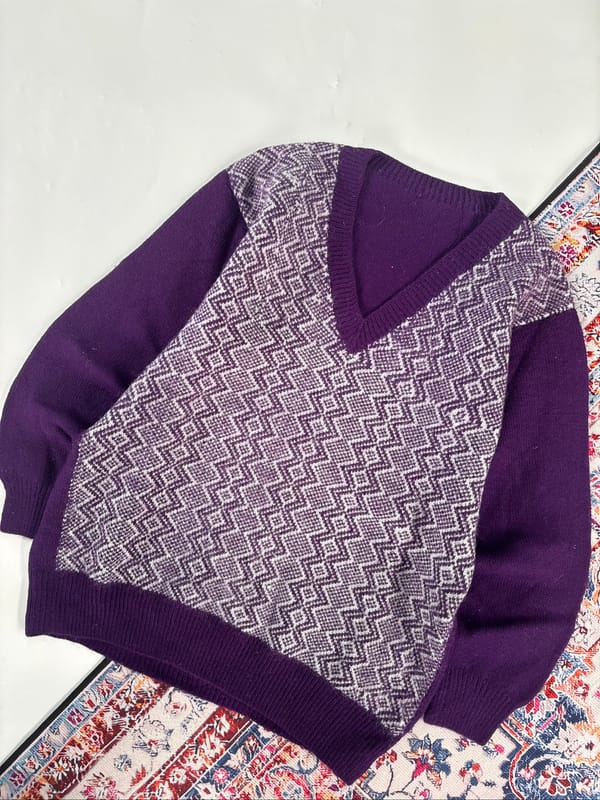 Knitwear Motif V-Neck OH67 💜, foto 5
