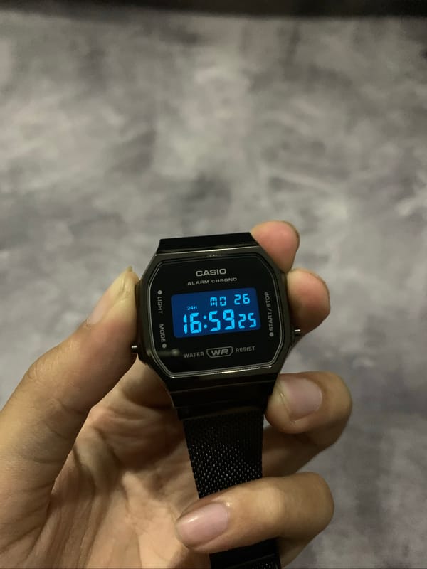 Jam Tangan Casio A168wemb 1bv Negative Display Rare, foto 3