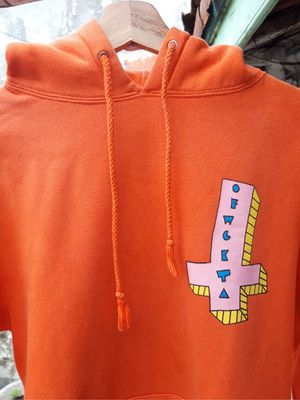 Odd Future Streetwear Y2K Hoody Pria orange