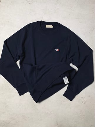 maison kitsune tricolor fox logo classic crewneck original