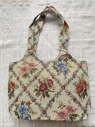 floral tapestry totebag