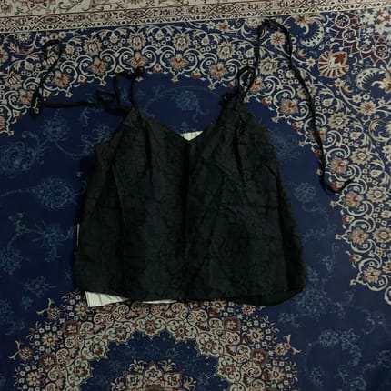 black lace camisole tank top