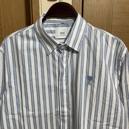 KEMEJA AMI PARIS STRIPE BLUE 2