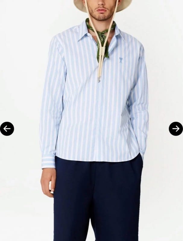 KEMEJA AMI PARIS STRIPE BLUE 2, foto 8