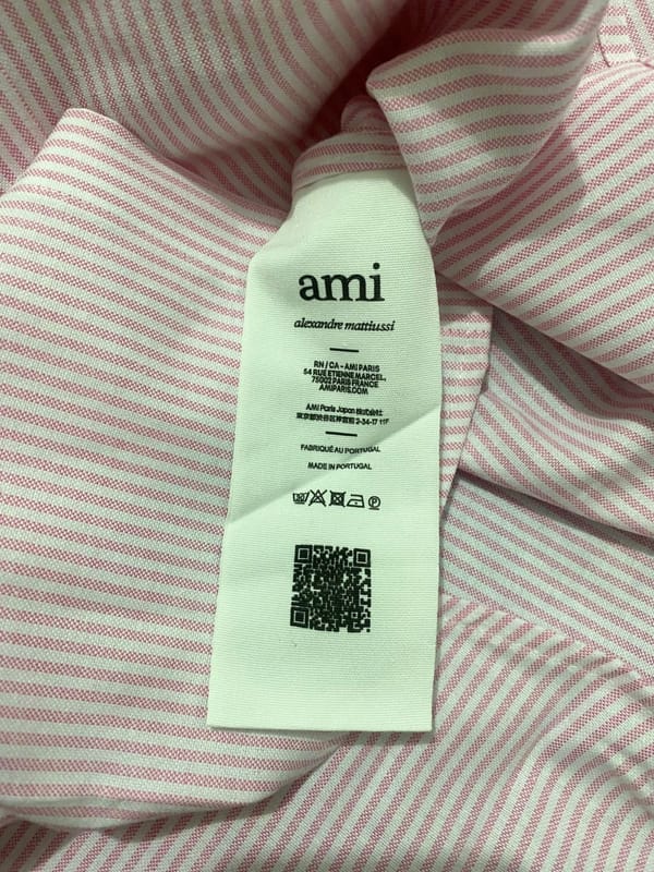 KEMEJA AMI PARIS STRIPE PINK, foto 6
