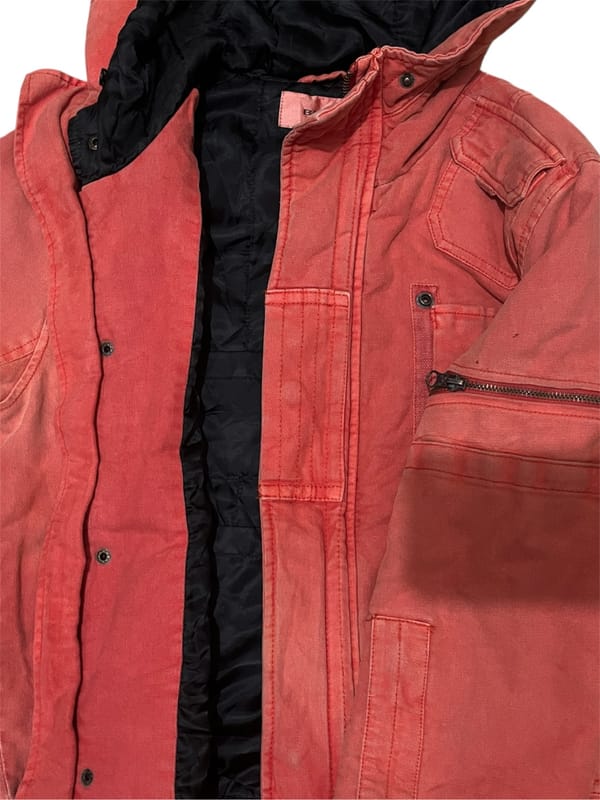 Canvas Work Jacket Beast Orange Washed Sunfade, foto 5