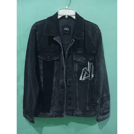Zara man denim jacket reworked