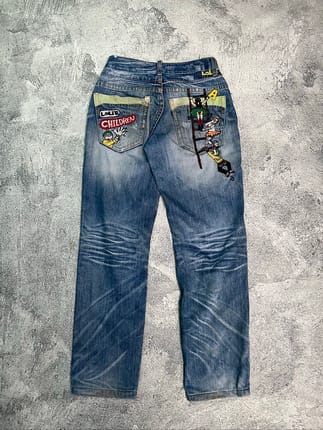 VINTAGE 2000’s FADED DENIM JEANS LOLITA CHILDREN