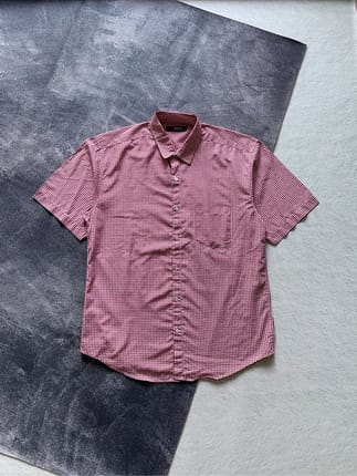 Kemeja Shirt Plaid Red S135
