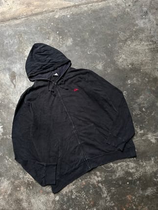 Quiksilver Zip-Up Hoodie Vintage Black Washed Sz L