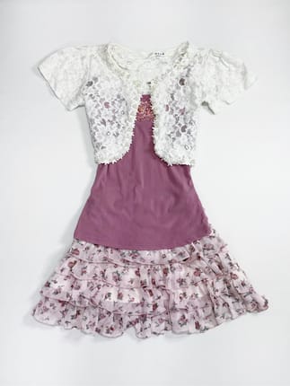 Dusty Pink Cami and Floral Mini Skirt Set