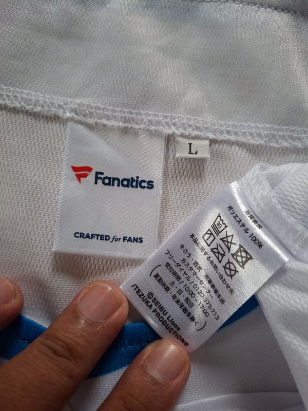 JERSEY FANATICS BASEBALL LIONS PUTIH ORIGINAL 100%, foto 3