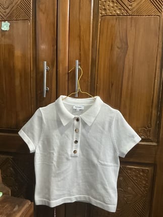 Pomelo button up top white