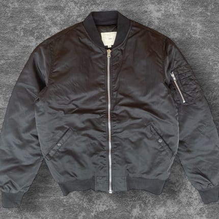 [A066] JAKET BOMBER MA-1 XERO B&R CASUAL DAKRON BLACK