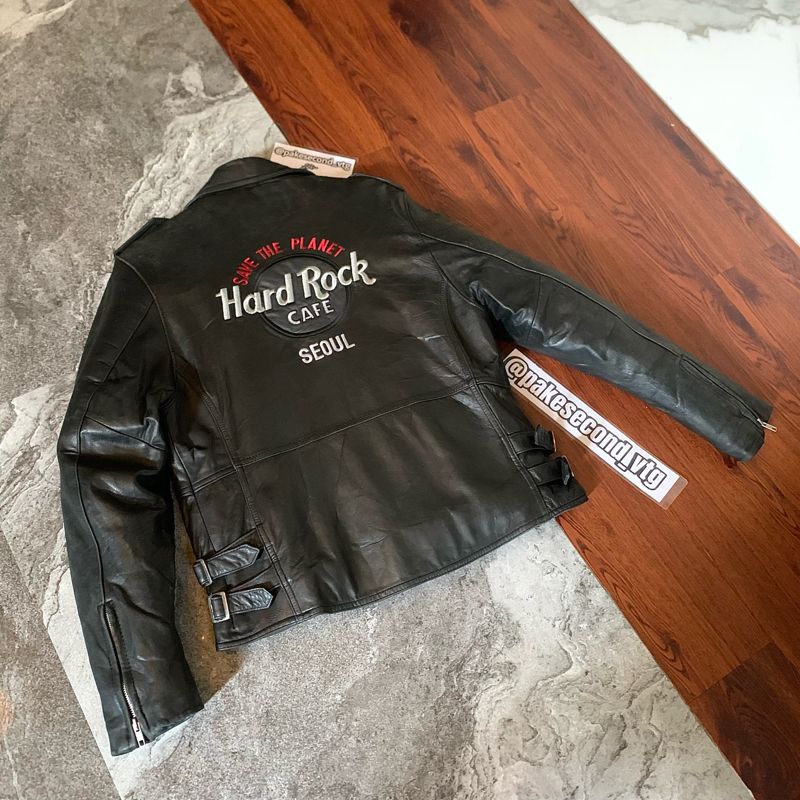 Hard Rock Cafe Vintage Leather jacket Pria black, foto 7