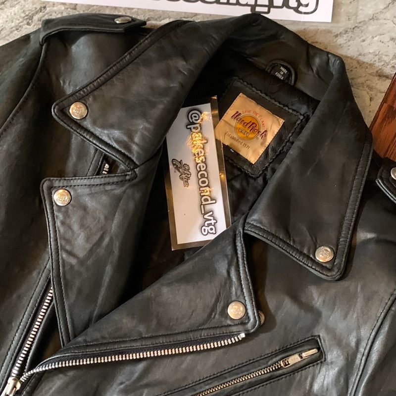 Hard Rock Cafe Vintage Leather jacket Pria black, foto 4